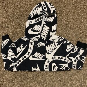 Nike Black and White Graphic Hoodie